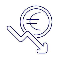 Euro Decreasing Illustration from UX Line Set