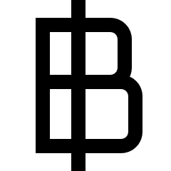 Baht Icon from Sharp Line Set