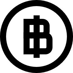 Baht Circle Icon from Sharp Line Set