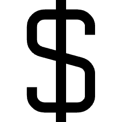 Dollar Icon from Sharp Line Set