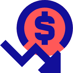 Dollar Decrease Icon from Sharp Pop Set
