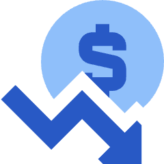 Dollar Decrease Icon from Sharp Flat Set