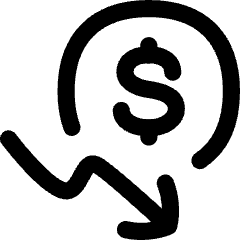 Dollar Decrease Icon from Flex Line Set