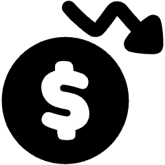 Dollar Decrease Icon from Plump Solid Set