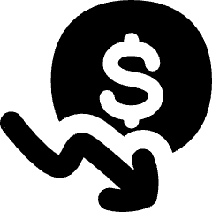 Dollar Decrease Icon from Flex Solid Set