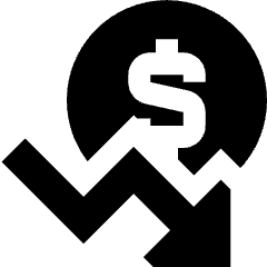 Dollar Decrease Icon from Sharp Solid Set