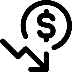 Dollar Decrease Icon from Core Line Set