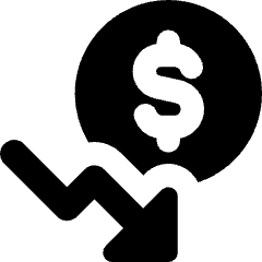 Dollar Decrease Icon from Core Solid Set