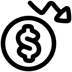 Dollar Decrease Icon from Plump Line Set