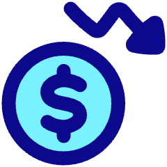 Dollar Decrease Icon from Plump Pop Set