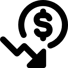 Dollar Decrease Icon from Core Remix Set