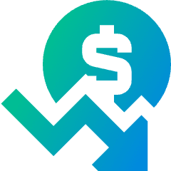 Dollar Decrease Icon from Sharp Gradient Set