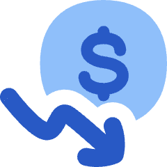 Dollar Decrease Icon from Flex Flat Set