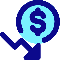 Dollar Decrease Icon from Core Pop Set
