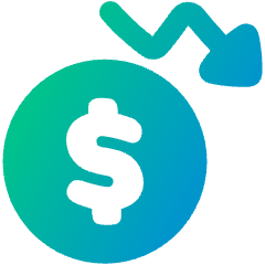 Dollar Decrease Icon from Plump Gradient Set