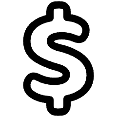 Dollar Icon from Plump Line Set