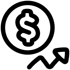 Dollar Increase Icon from Plump Line Set