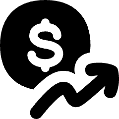 Dollar Increase Icon from Flex Solid Set