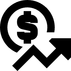 Dollar Increase Icon from Sharp Remix Set