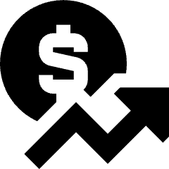 Dollar Increase Icon from Sharp Solid Set