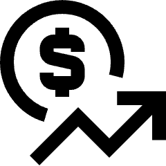 Dollar Increase Icon from Sharp Line Set