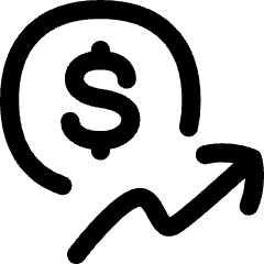 Dollar Increase Icon from Flex Line Set