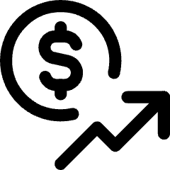 Dollar Increase Icon from Core Line Set