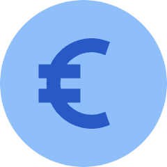 Euro Circle Icon from Sharp Flat Set