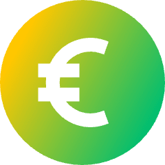 Euro Circle Icon from Sharp Gradient Set