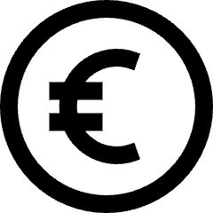 Euro Circle Icon from Sharp Line Set