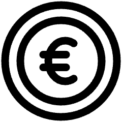 Euro Circle Icon from Plump Line Set