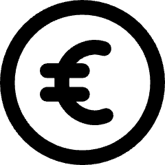 Euro Circle Icon from Core Remix Set