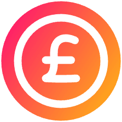 Pound Circle Icon from Plump Gradient Set