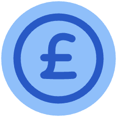Pound Circle Icon from Plump Flat Set