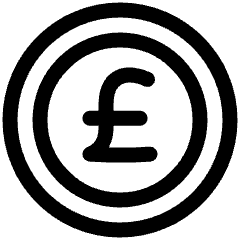 Pound Circle Icon from Plump Line Set