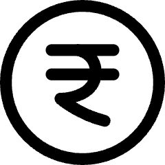 Rupee Circle Icon from Core Line Set