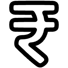 Rupee Icon from Plump Line Set