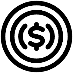 Usdc Circle Icon from Plump Line Set