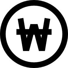 Won Circle Icon from Sharp Line Set