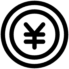 Yuan Circle Icon from Plump Line Set