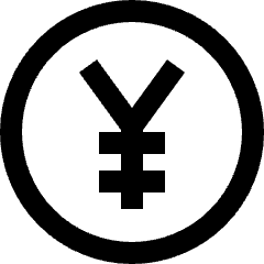 Yuan Circle Icon from Sharp Line Set