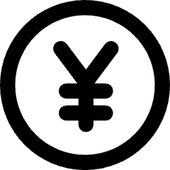 Yuan Yen Circle Icon from Core Remix Set