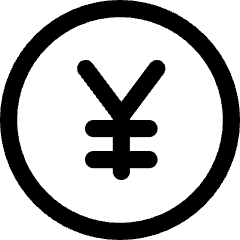 Yuan Yen Circle Icon from Core Line Set