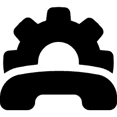 Customer Relationship Management Call Center Cog Icon from Ultimate Bold Set