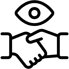 Customer Relationship Management Tracking Handshake Icon from Ultimate Light Set