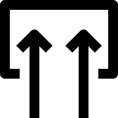 Clean line icon of a rounded window with two upward arrows. Used for rear defrost and vehicle climate controls.