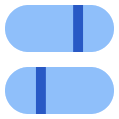 Dashboard Horizontal Pills Split 1 Icon from Sharp Flat Set