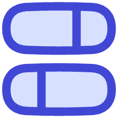 Dashboard Horizontal Pills Split 1 Icon from Flex Duo Set