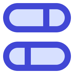 Dashboard Horizontal Pills Split 1 Icon from Sharp Duo Set