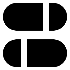 Dashboard Horizontal Pills Split 1 Icon from Sharp Solid Set